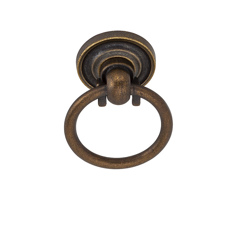 Small Ring Pull, Antique Brass