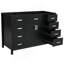 Meuble-lavabo 47 po sans lavabo, armoire seulement, 2 portes et 8 tiroirs, système de fermeture en douceur, design classique, noir