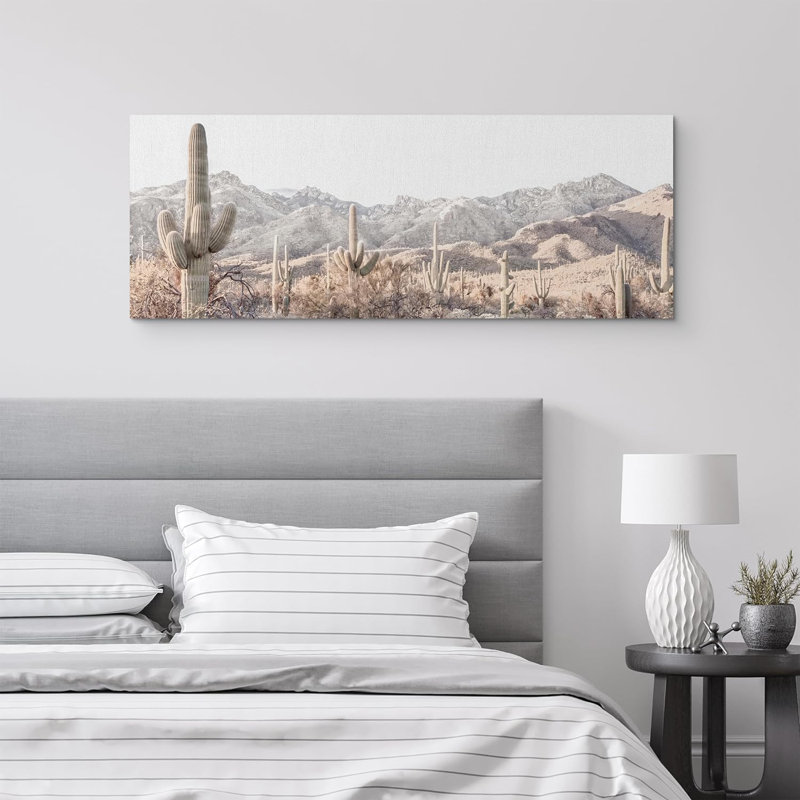 Cactus Desert Southwest Desert Large Cactus Western Joshua Tree On Canvas 2 Pieces Horizontal Print Wall Decor