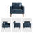 37 " Faux Leather Accent Chair Spacious Upholstered Armchair Set Of 2-193610282