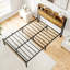 Cadre de lit moderne pour chambre à coucher, chambre d'amis, lit de chambre à coucher 1Pc avec tête de lit et station de charge-351976775
