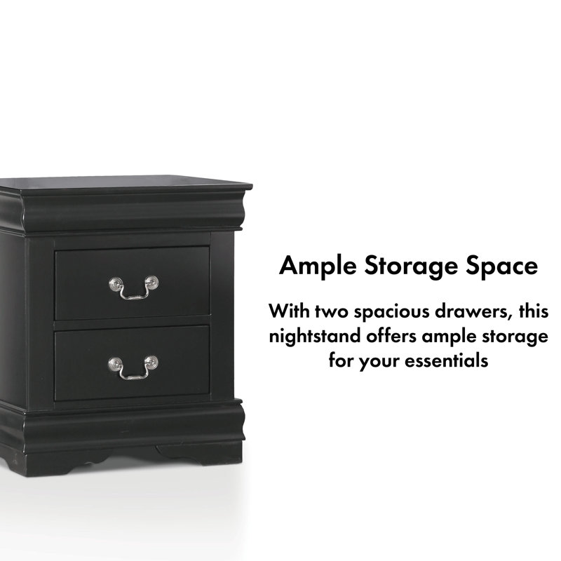 Emelinda 2-Drawer Nightstand, White