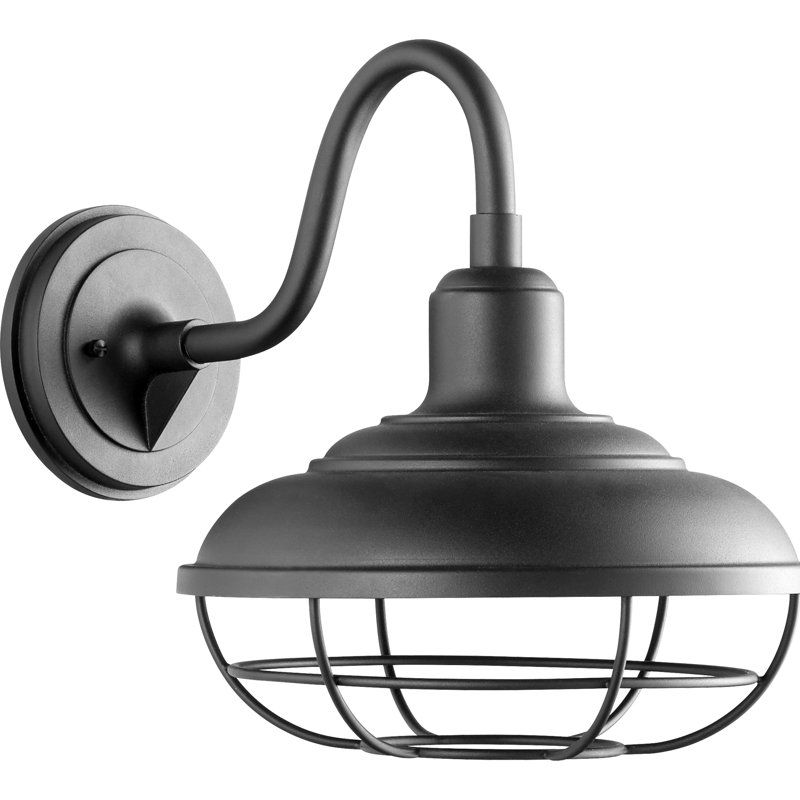 Luminaire de grange d’extérieur à raccordement fixe 1 ampoule de 14 po Acosta, Noir