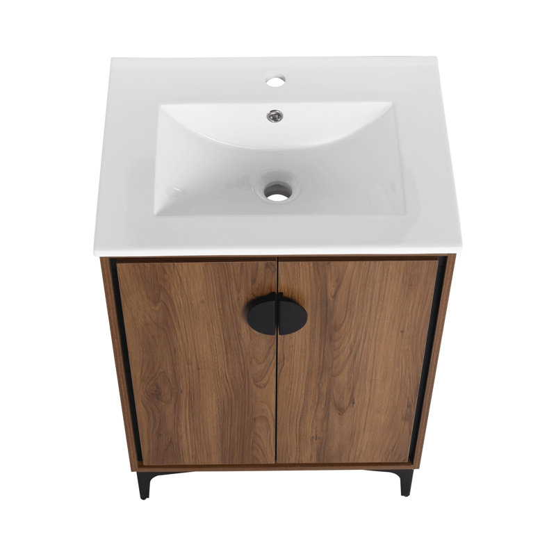 Meuble-lavabo de salle de bain avec lavabo, 24"
