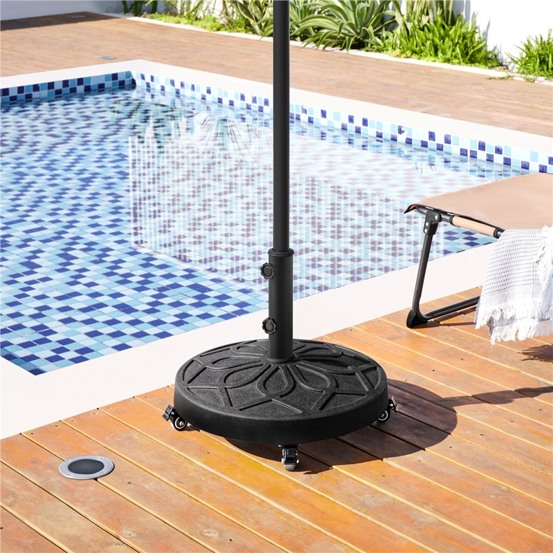 20.75kg Umbrella Base with Wheels, Black