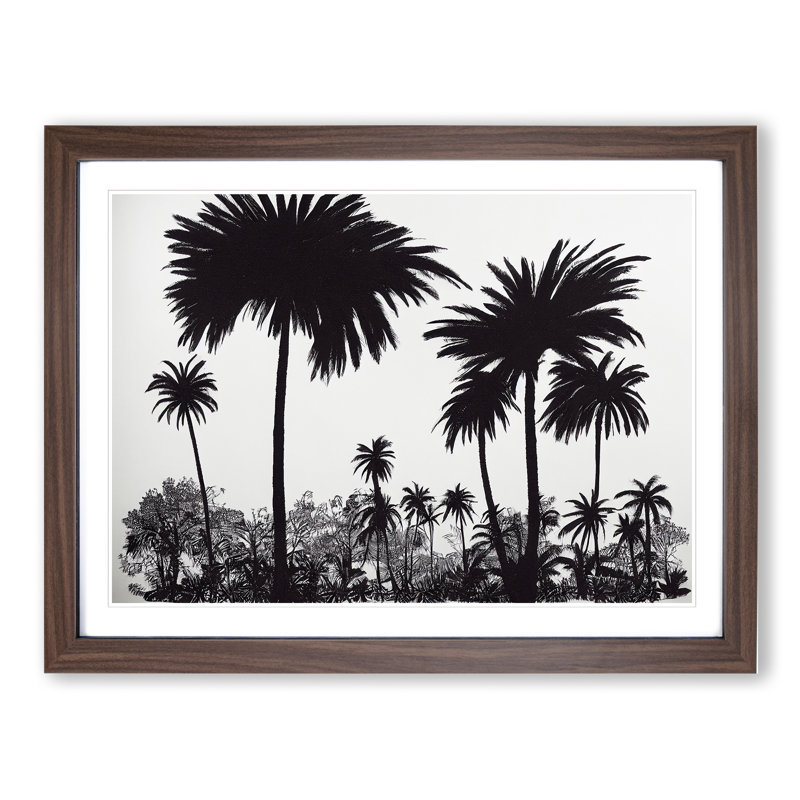 Legendary Palm Trees - Single Picture Frame Print, 34cm H x 46cm W x 2cm D, Walnut Framed
