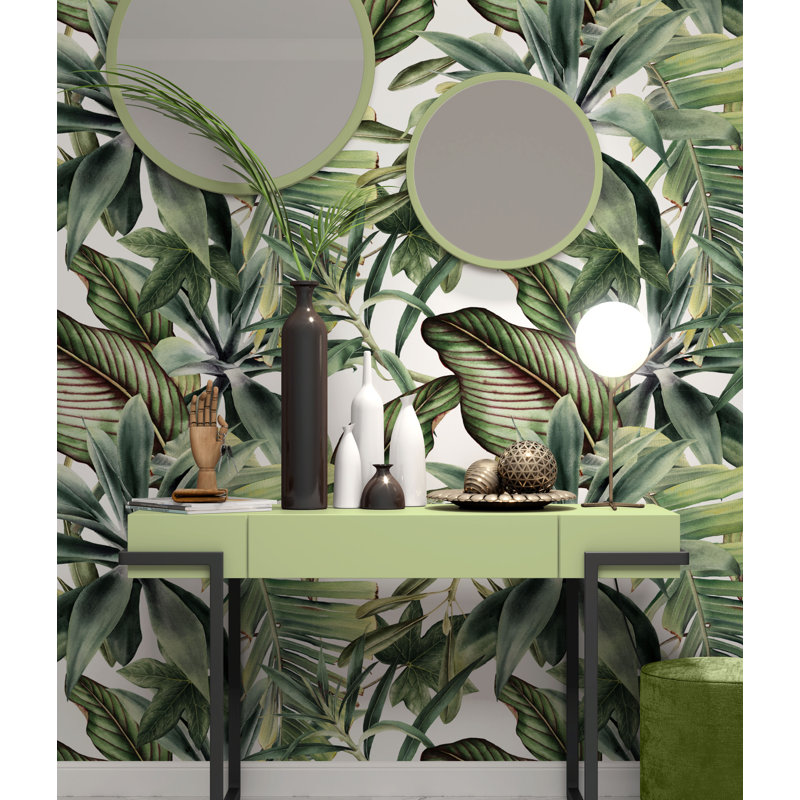 Papier peint amovible à motif floral Botanical Leaves, L 75 po x l 112 po