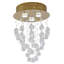 Modern 3 Light Gold Crystal Flush Mount