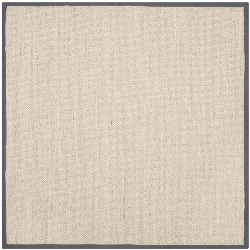 Tapis marbre sisal / gris foncé, Carré 6 pi