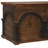 Small Wooden Arch Storage Trunk with Hinged Lid Stained