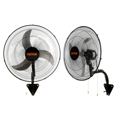 Ventilateur mural, lot de 2, 45,7 cm (18 pouces), oscillant, 3 vitesses, débit d'air maximal de 4000 CFM, pour une utilisation intérieure, commerciale, résidentielle, en entrepôt, serre, atelier, sous-sol, garage, noir.