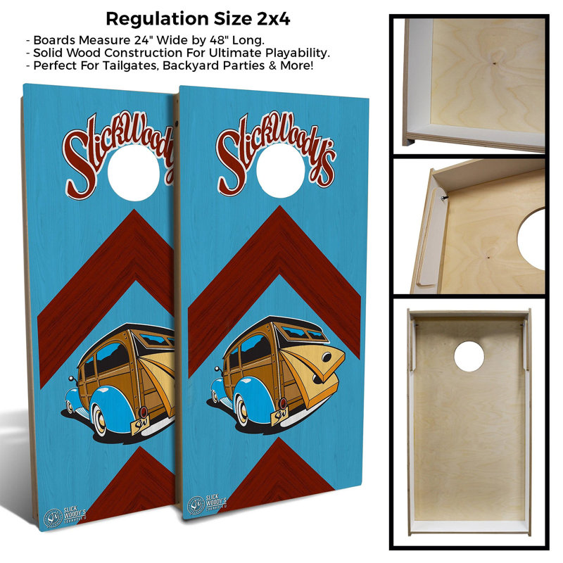 2' X 4' Wagon Arrow Cornhole Board Set With Hole Lights