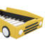 Lit de voiture de course simple avec roues jaunes et fabrication ferme - Plateforme robuste en forme de voiture de repos durable-1536834654