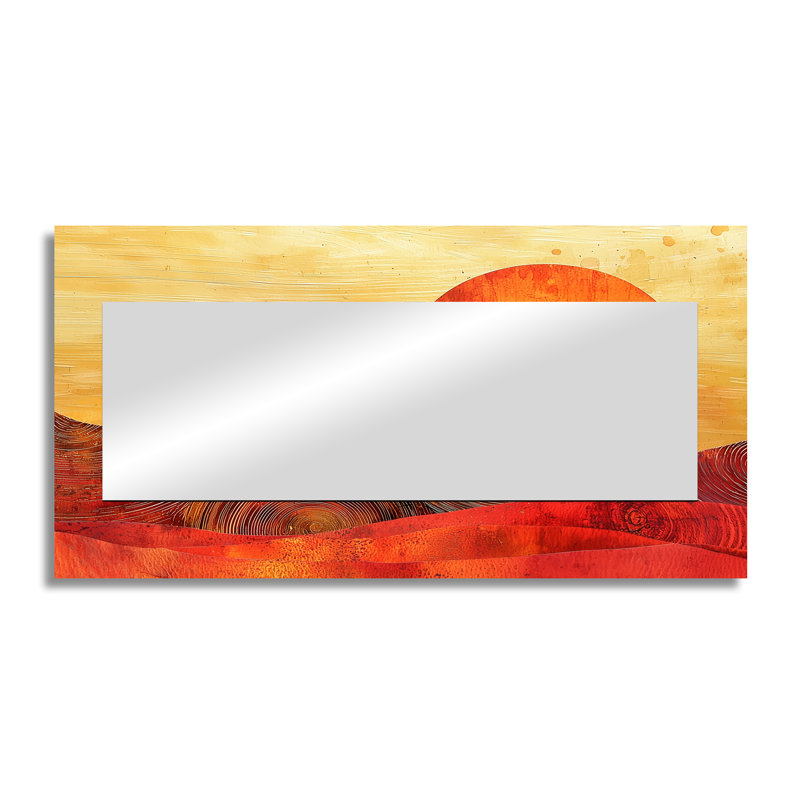Lever de soleil, paysage du Sahara en Afrique - désert, art mural décoratif - imprimé sur métal, 28 po x 55 po