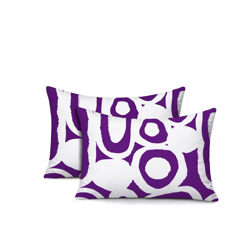 Ensemble de 2 coussins réversibles intérieur / extérieur Otto Tribal, 25x18, Purple