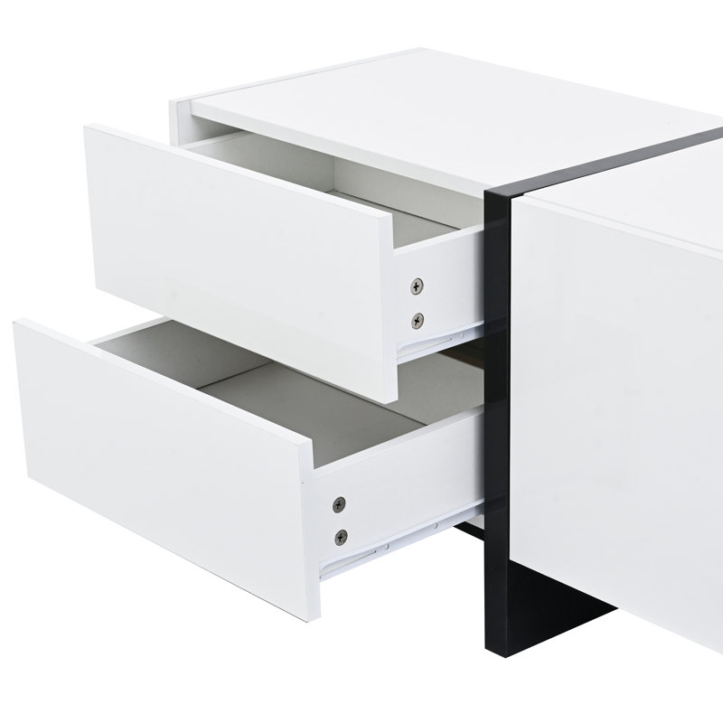 Ikem TV Stand TV Console Table Cabinet, White