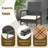  9 PCS Outdoor Dining Table & Rattan Chairs w/ Acacia Wood Table 1.9'' Umbrella Hole