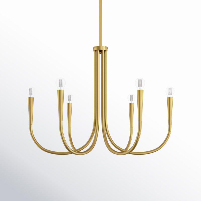 Catalena 6-Light Chandelier, 23" H x 30" W x 30" D, Gold