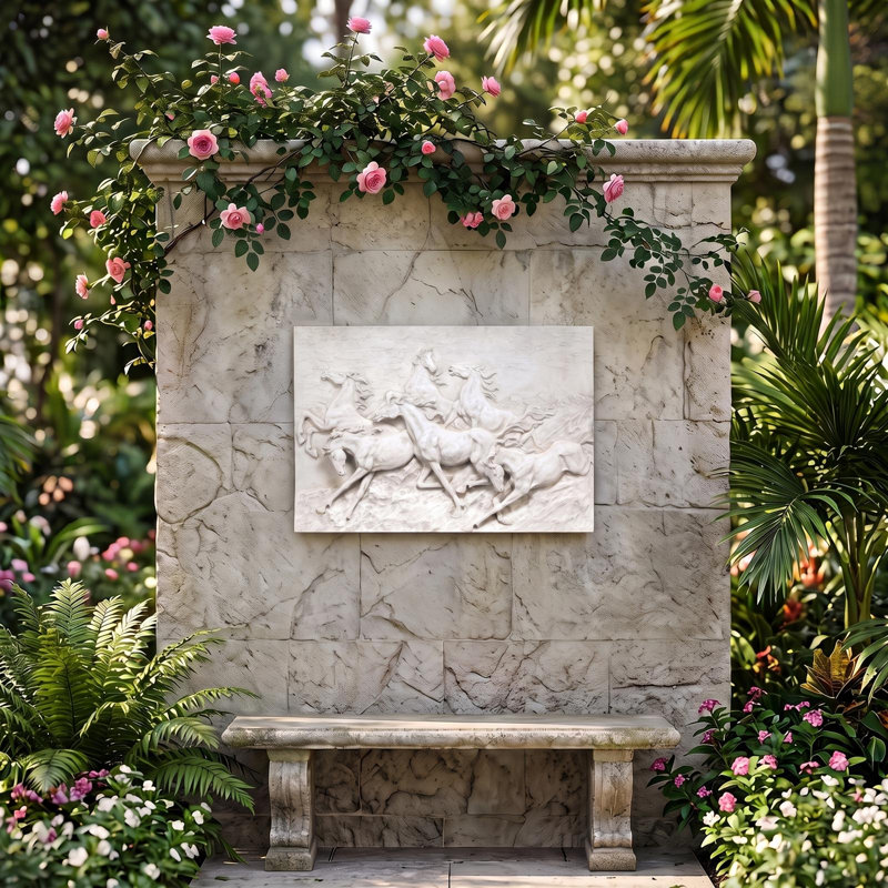 Wild Horse Stampede Wall Sculpture