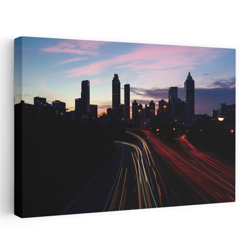 Downtown Atlanta Skyline from the Jackson Street Bridge Atlanta Georgia USA 1 Piece Wrapped Canvas Wall Art