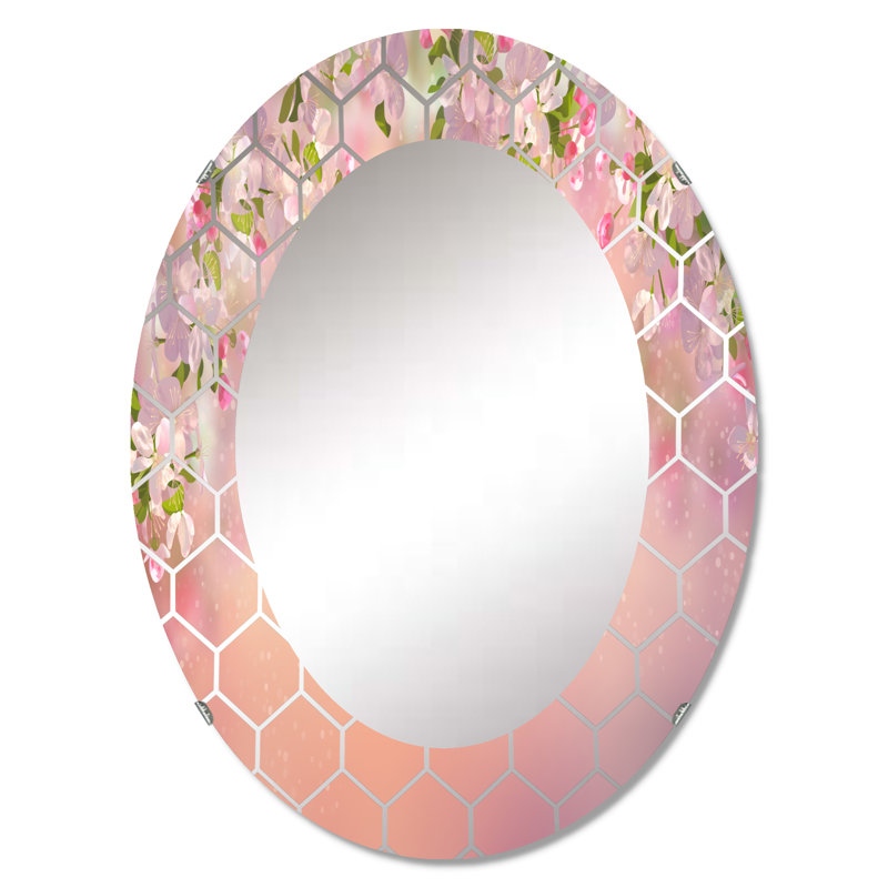 Miroir mural traditionnel Blossoming Spring Cherry Blossoms, 30 po x 20 po