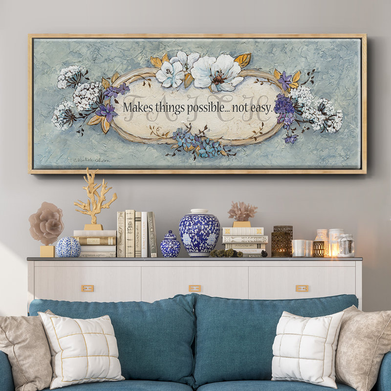 Faith- Framed Canvas, 12" H x 30" W