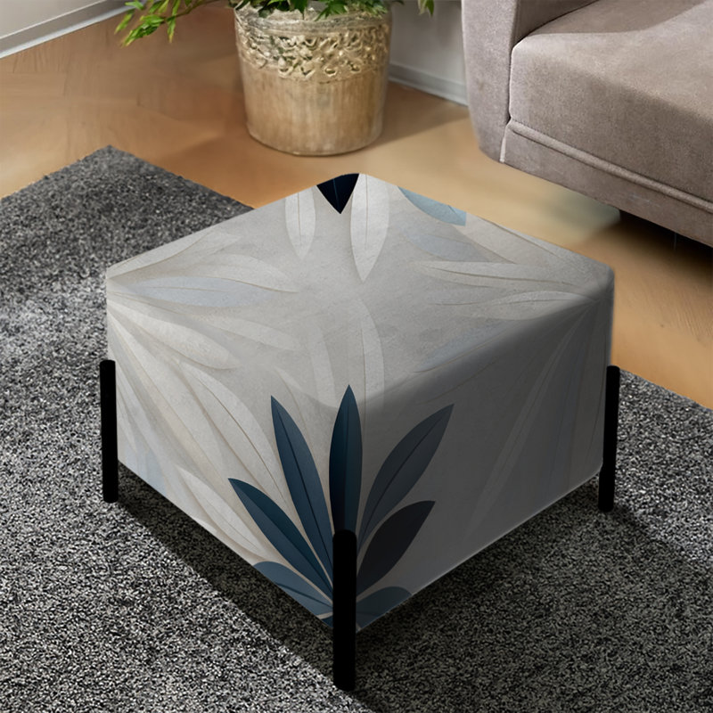 Nordic Tranquility - Geometric Square Ottoman