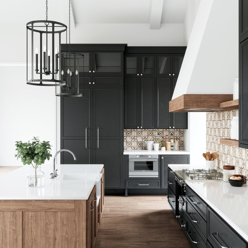 4 - Light Black Iron Lantern Pendant