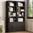 Marlon Storage Bookcase with Adjustable Shelves and Door,Storage Cabinet for Home Office, Living Room,Black-1750530415