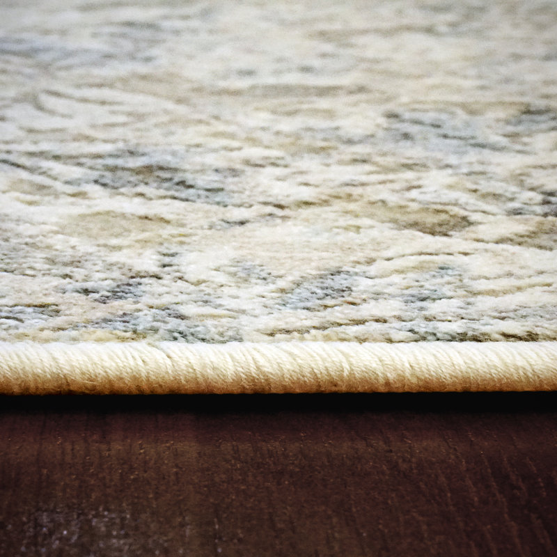 Tapis beige / bleu Karlee, Rectangle 2 pi x 3 pi 5 po