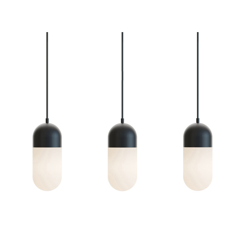 Luminaire suspendu linéaire 3 lumières Jamarra - 120V - 45W - 5 CCT, Noir