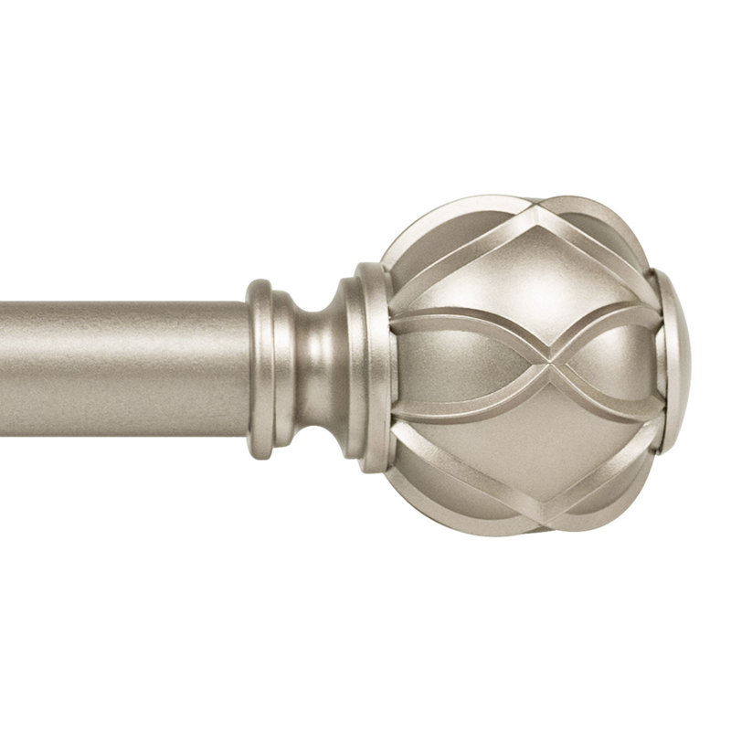 Tringle à rideaux simple ajustable Derra, 36" - 72", Or champagne
