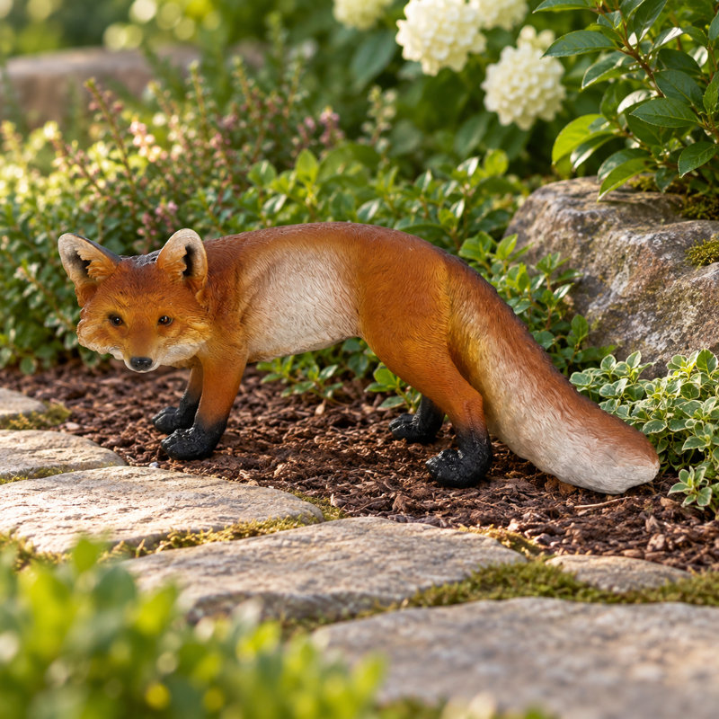 Red Fox Garden Statue
