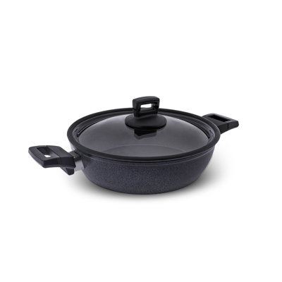 Karaca BioDiamond Powerful Plus Shallow Casserole with Lid, 26cm, Black