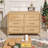 Solid Wood Storage Buffet Cabinet With 6 Drawers 48 Long Chest-1248029821