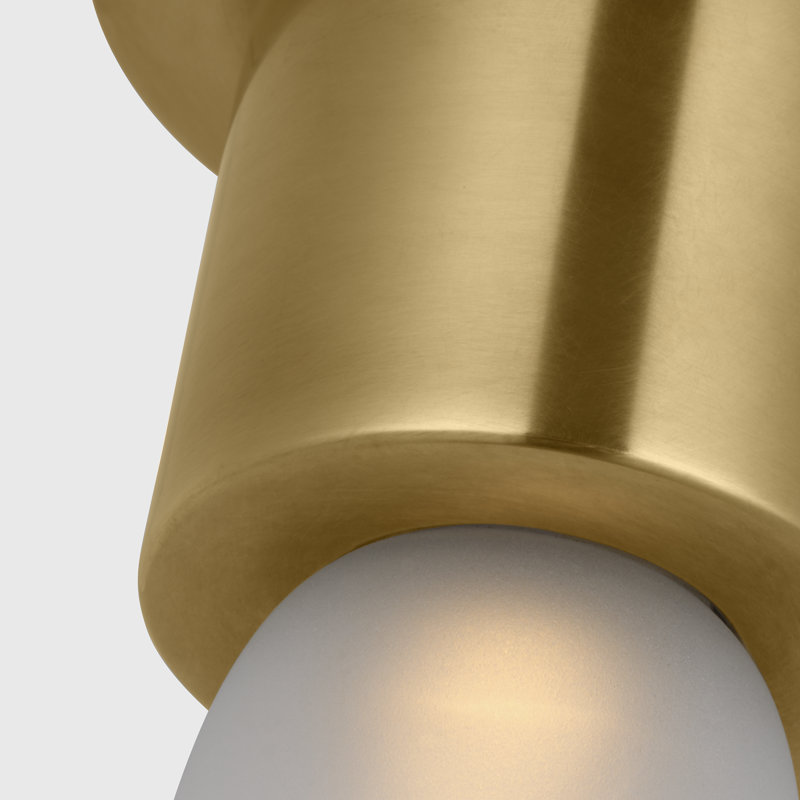 Kelly Wearstler Volver 1-light Small Ceiling Flush Mount in Bronze with Clear Etched Glass shade, 16.1" H x 4.5" W x 4.5" D