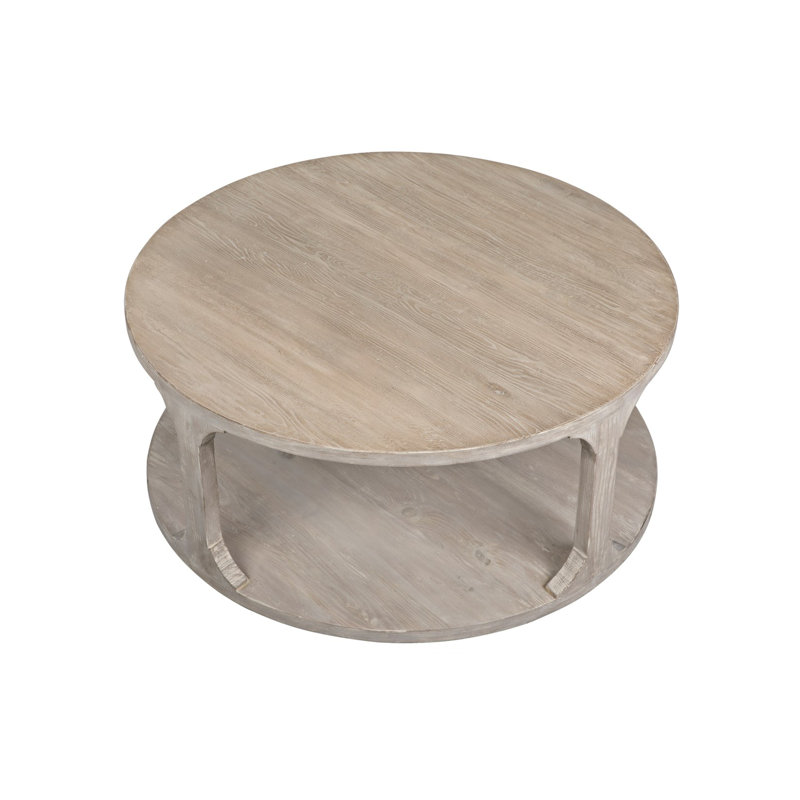 Gimso Solid Wood Coffee Table, Angel White, 17" H x 40" L x 40" W
