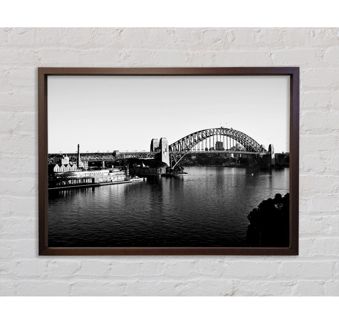 Sydney Harbour Bridge B N W - Einzelner Bilderrahmen Kunstdrucke auf Leinwand