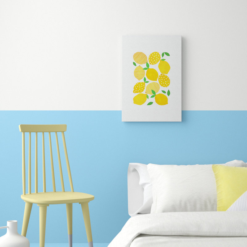 " Lemon Crowd " by Orara Studio, Black Framed Canvas, No Mat, 48" H x 32" W x 1.5" D