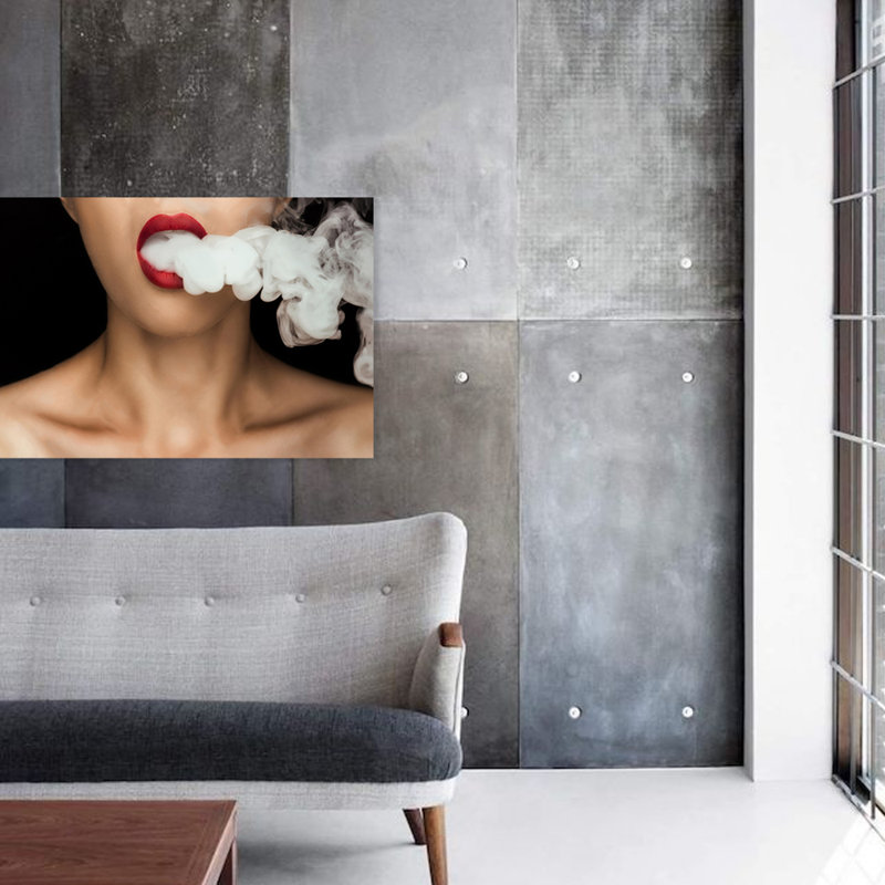 «Up In Smoke» par Decorumby - photographie sans cadre, Aluminium, H 36 po x l 84 po x P 1 po