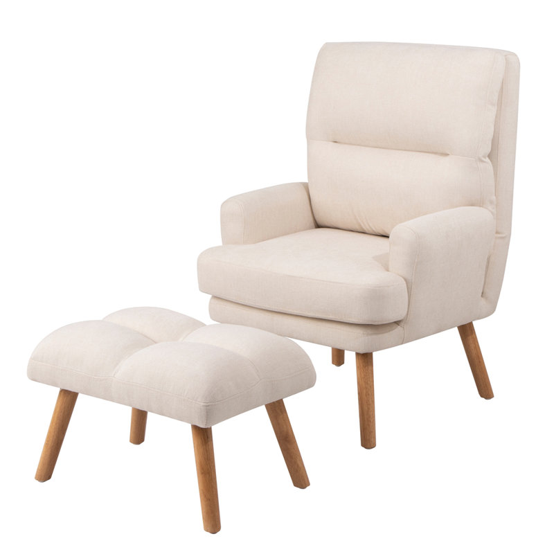 Flâneuse rembourrée, Mélange de lin beige