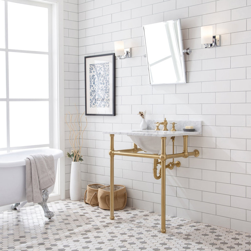 Ensemble de meuble-lavabo simple 30 po Copeland, Laiton satiné, Robinet inclus