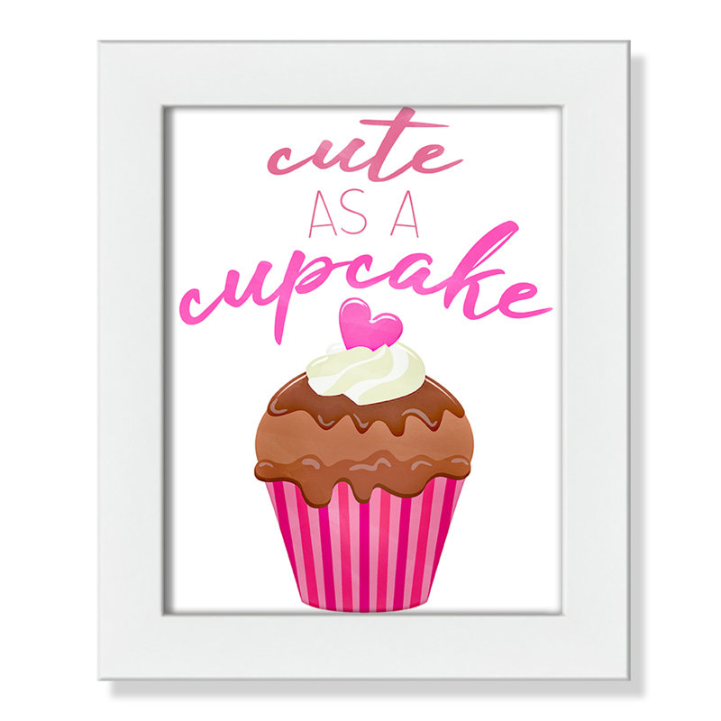 Mignon comme un petit gâteau Mignon comme un petit gâteau, H 12 po x l 10 po x P 0,63 po, Cadre blanc