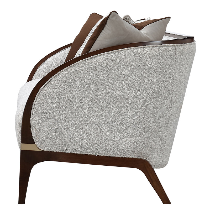 Houston Sofa - Pebble/Walnut