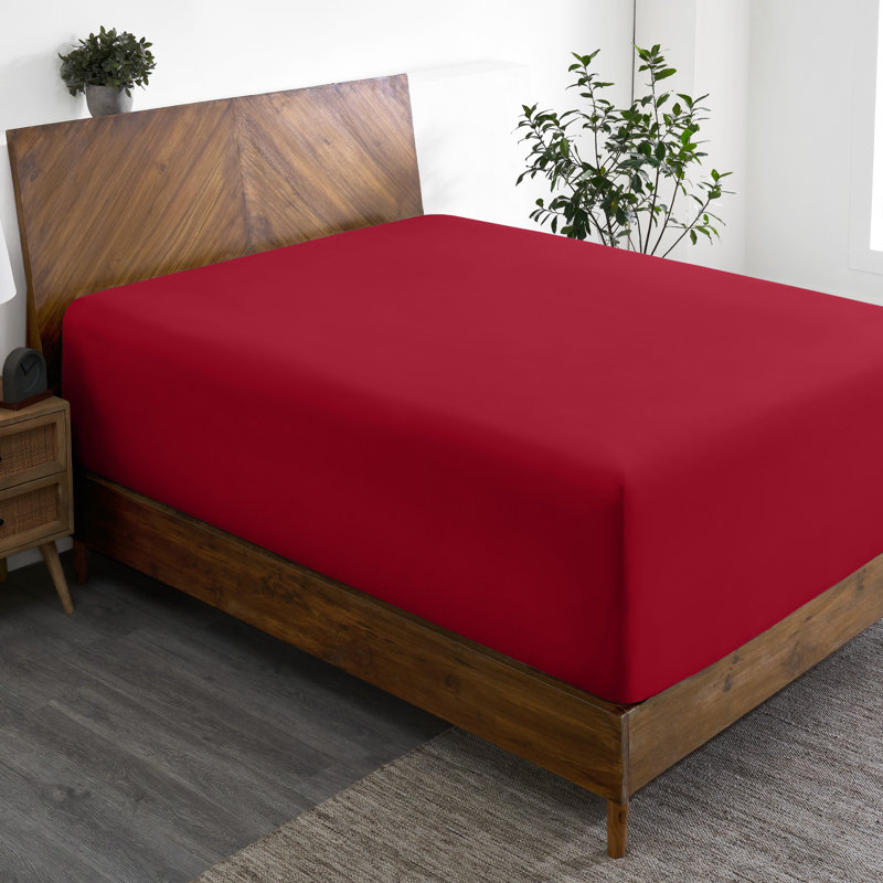 Extra Deep Microfiber Fitted Sheet, Twin XL Fitted Sheet, Red
