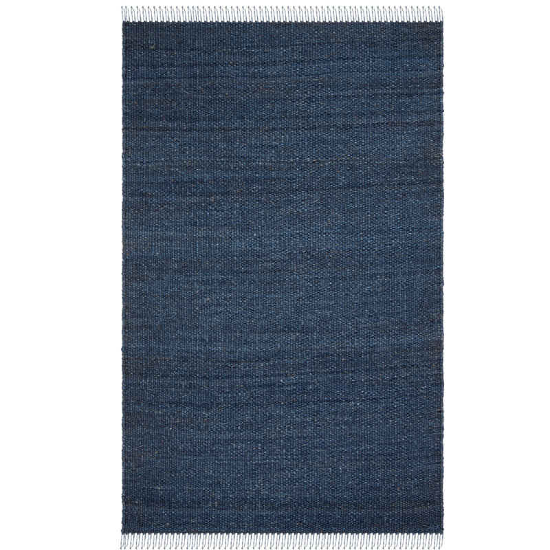  Handmade Tufted Jute/Sisal Navy Area Rug, Rectangle 3' x 5'