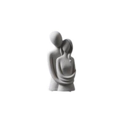 Modern Ceramic Hugging Couple Sculpture