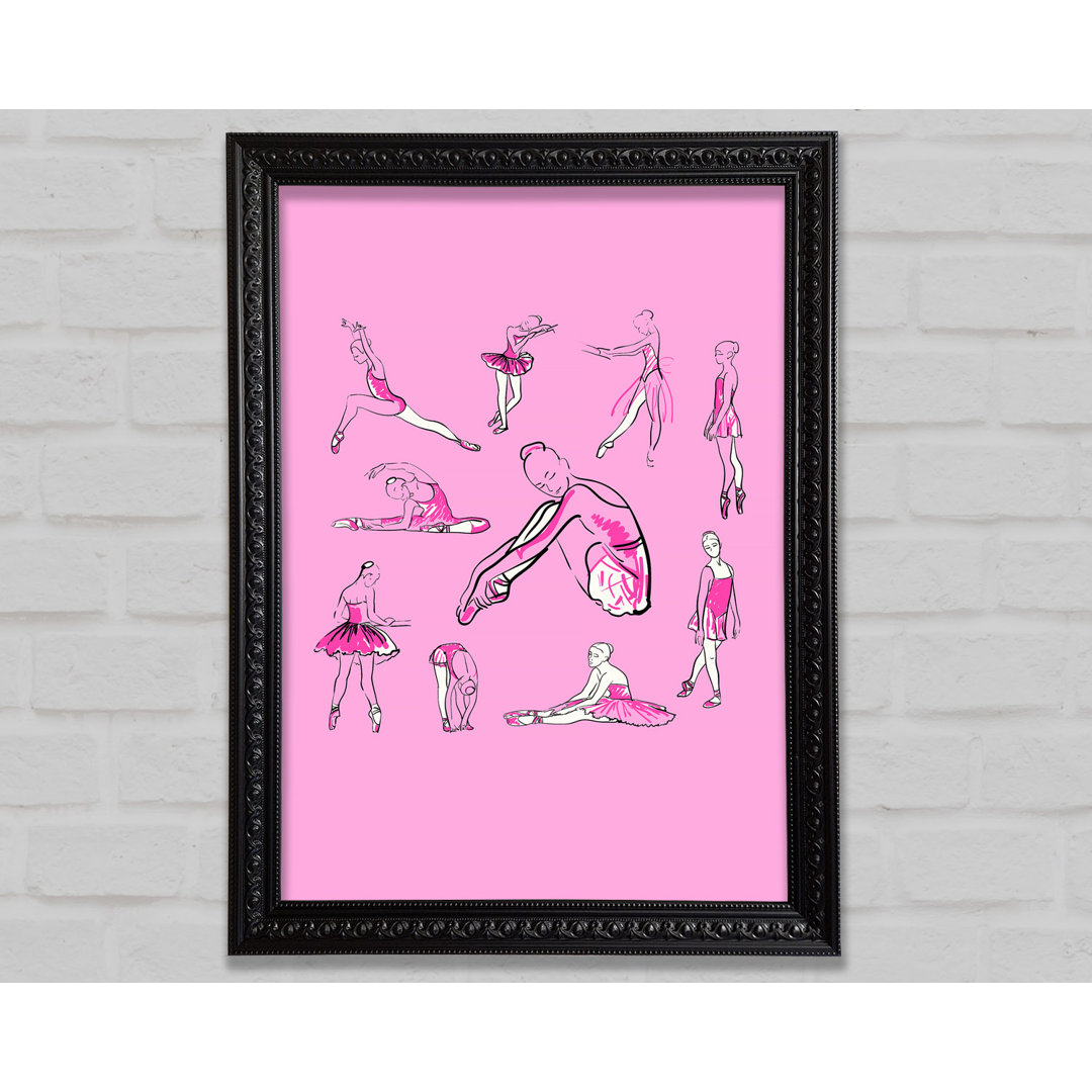 Pink White Ballerina 1 - Einzelner Bilderrahmen Kunstdrucke