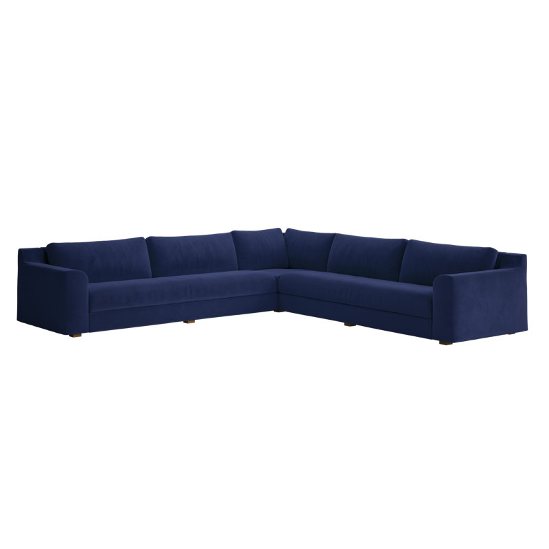 Elevate 126" Corner Sectional, Indigo Recycled Velvet
