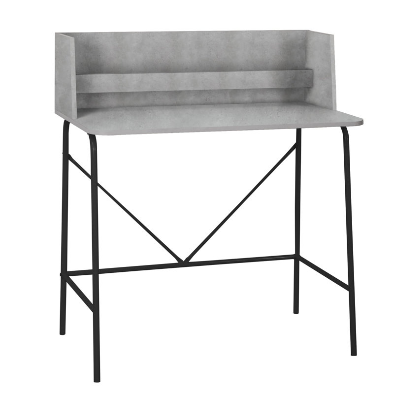 Kyler Metal and Wood Top Desk, Gray